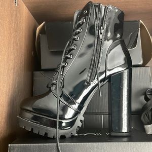 Fashionnova Branded High Heel Boots .